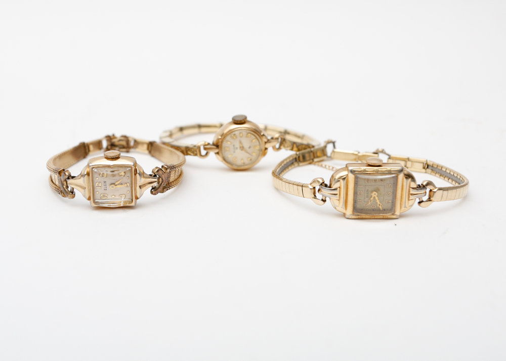 Trio Of 1950s Vintage Ladies Elgin Watches Ebth
