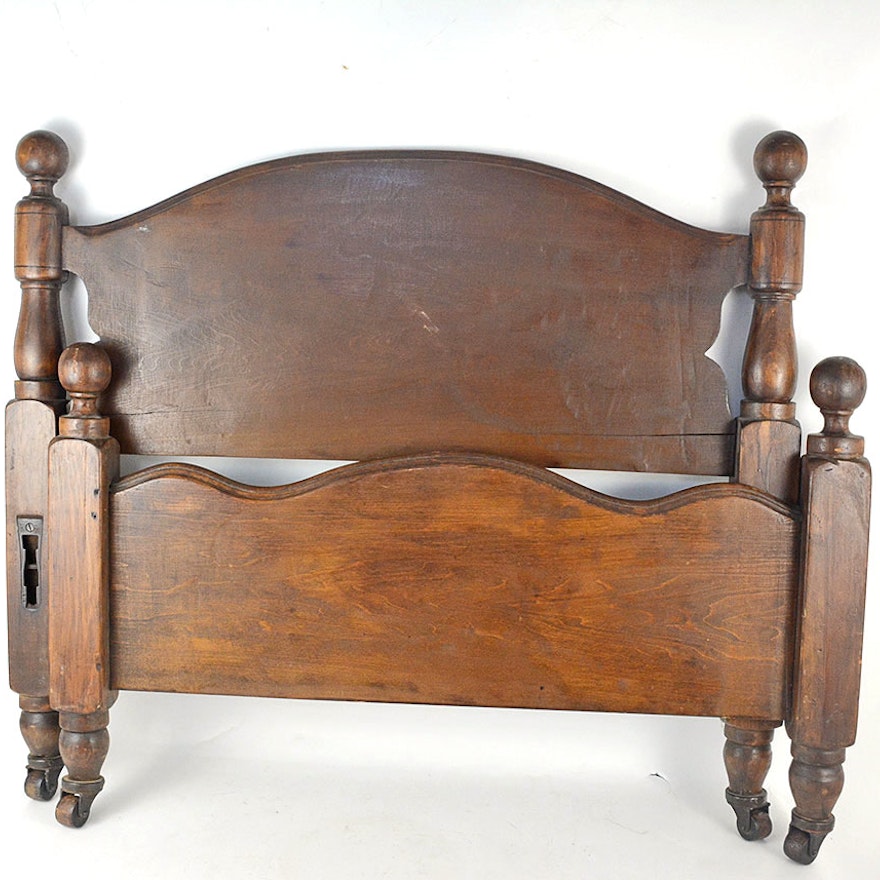 Antique Wooden Twin Bed Ebth Antique Wooden Twin Bed