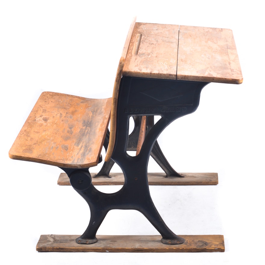 Antique Silent Giant School House Desk Ebth