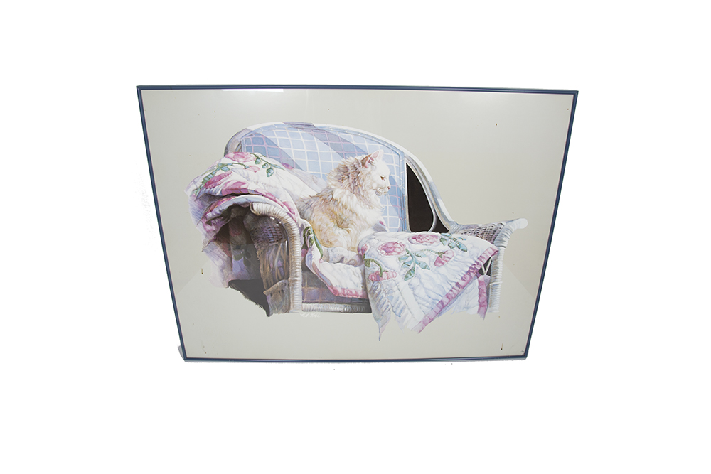 N A Noel Cat In A Wicker Chair