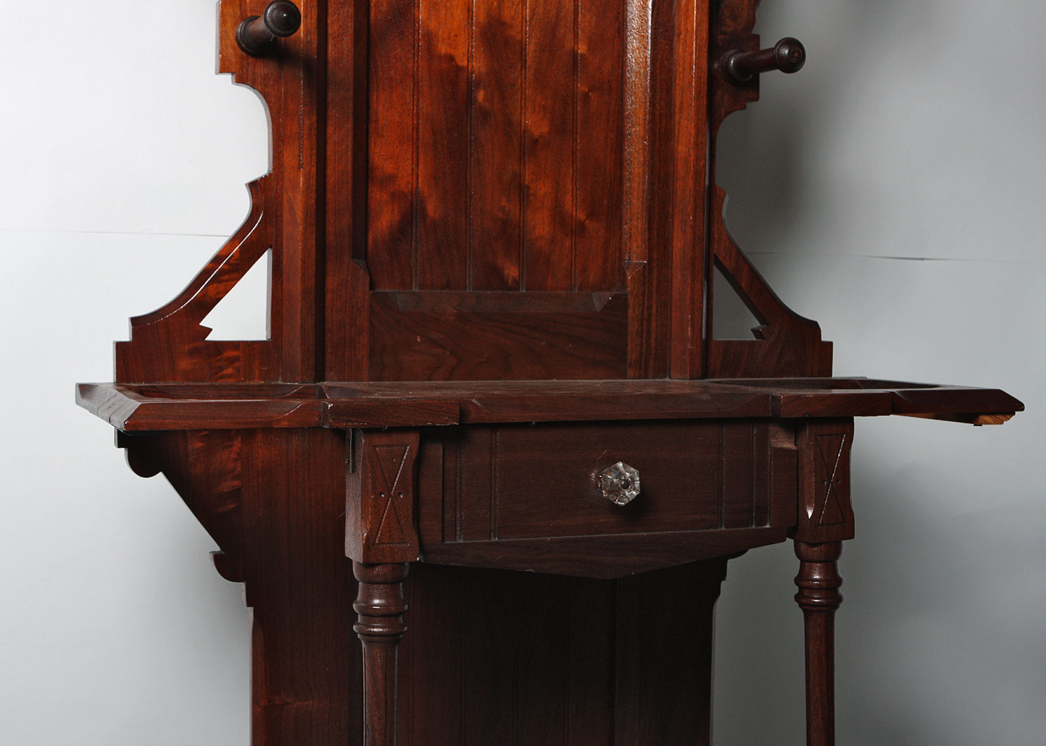 Eastlake Hall Tree Coat Rack Umbrella Stand with Mirror EBTH