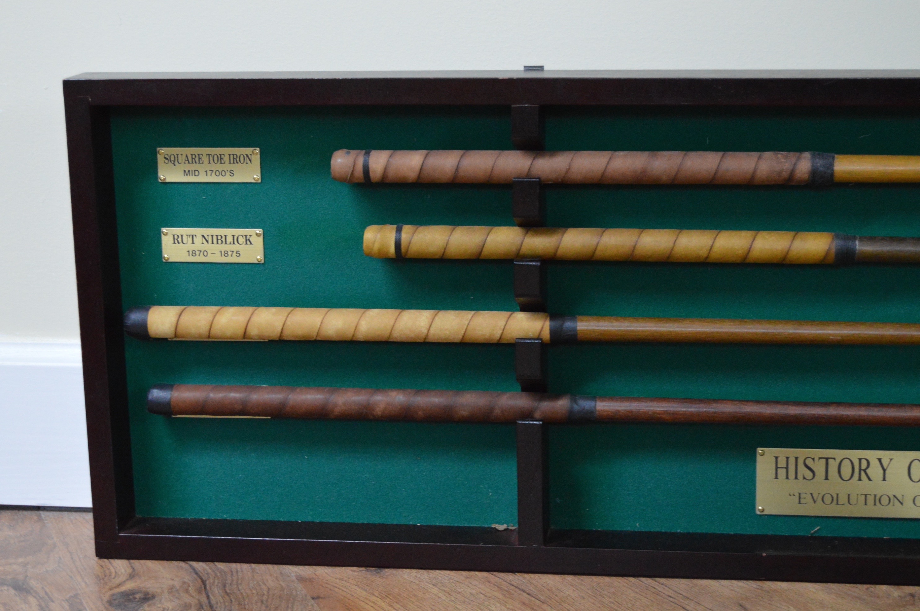 "History of Golf" Framed Group of Four Golf Clubs EBTH