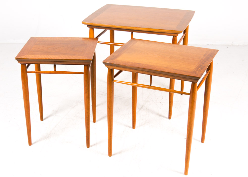 Trio of Henredon Mid Century Modern Nesting Tables EBTH