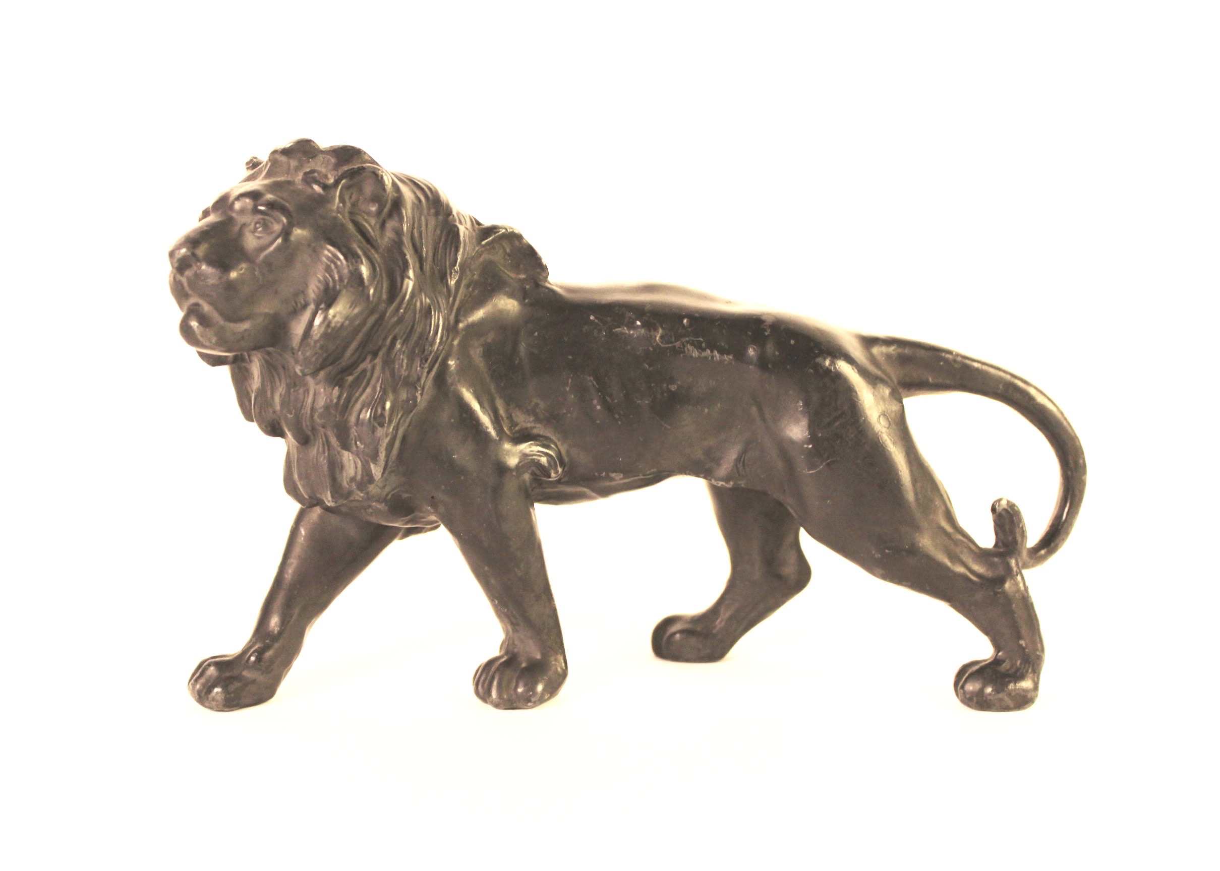 Bronze Lion Desk Statue Ebth