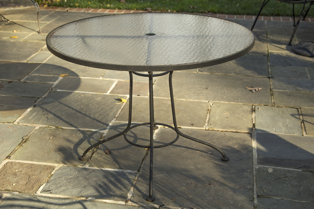 Wrought Iron Patio Table With Glass Top EBTH
