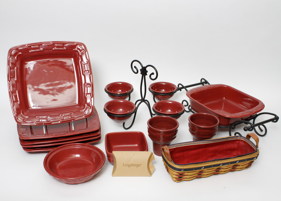 Longaberger Paprika Pottery Entertaining Collection EBTH