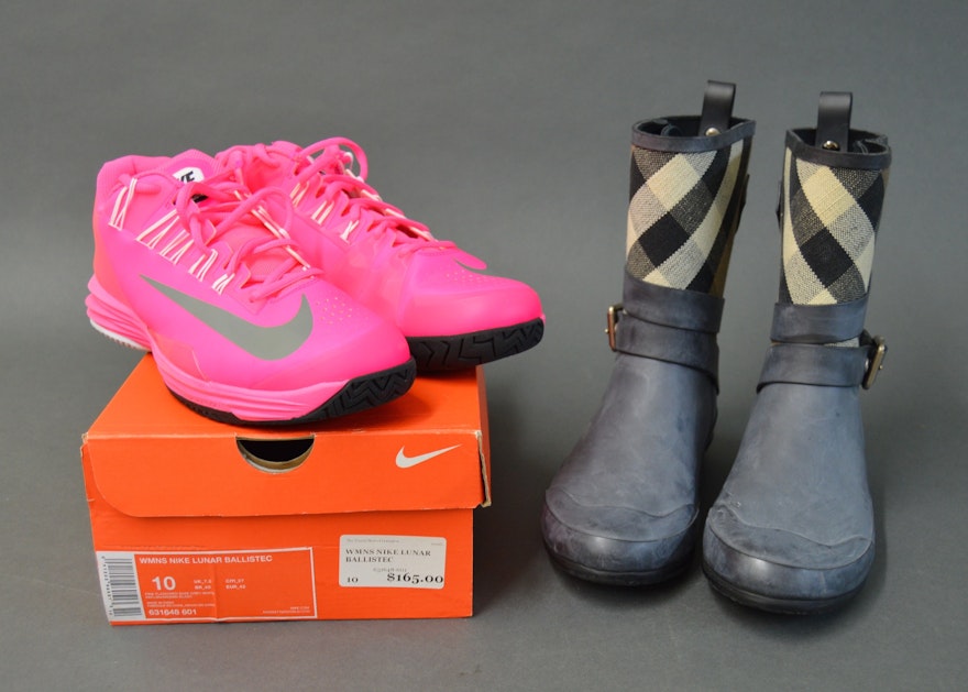 Women's Burberry Boots and Nike Lunar Ballistec Tennis Shoes | EBTH