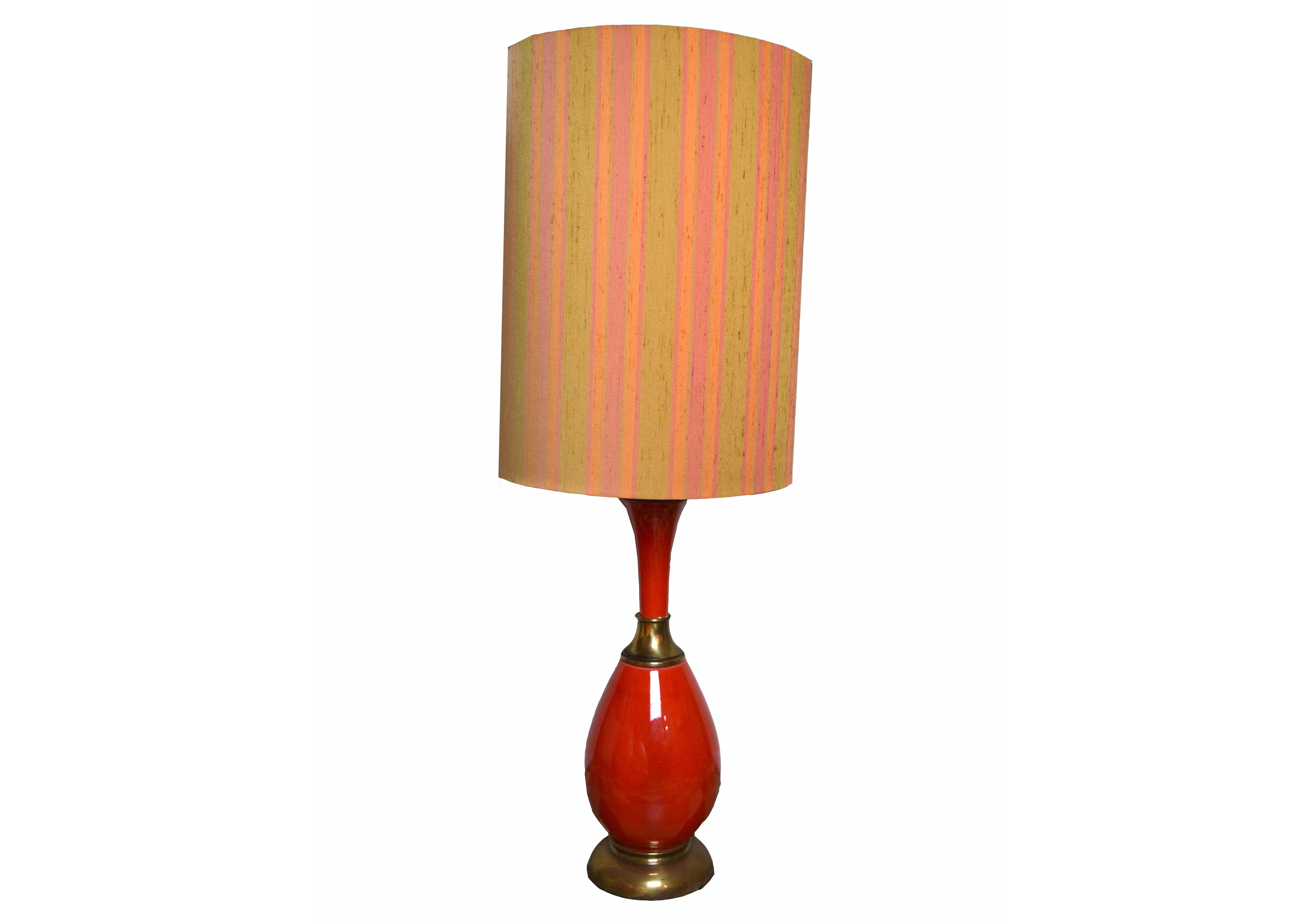 Vintage Red Table Lamp EBTH
