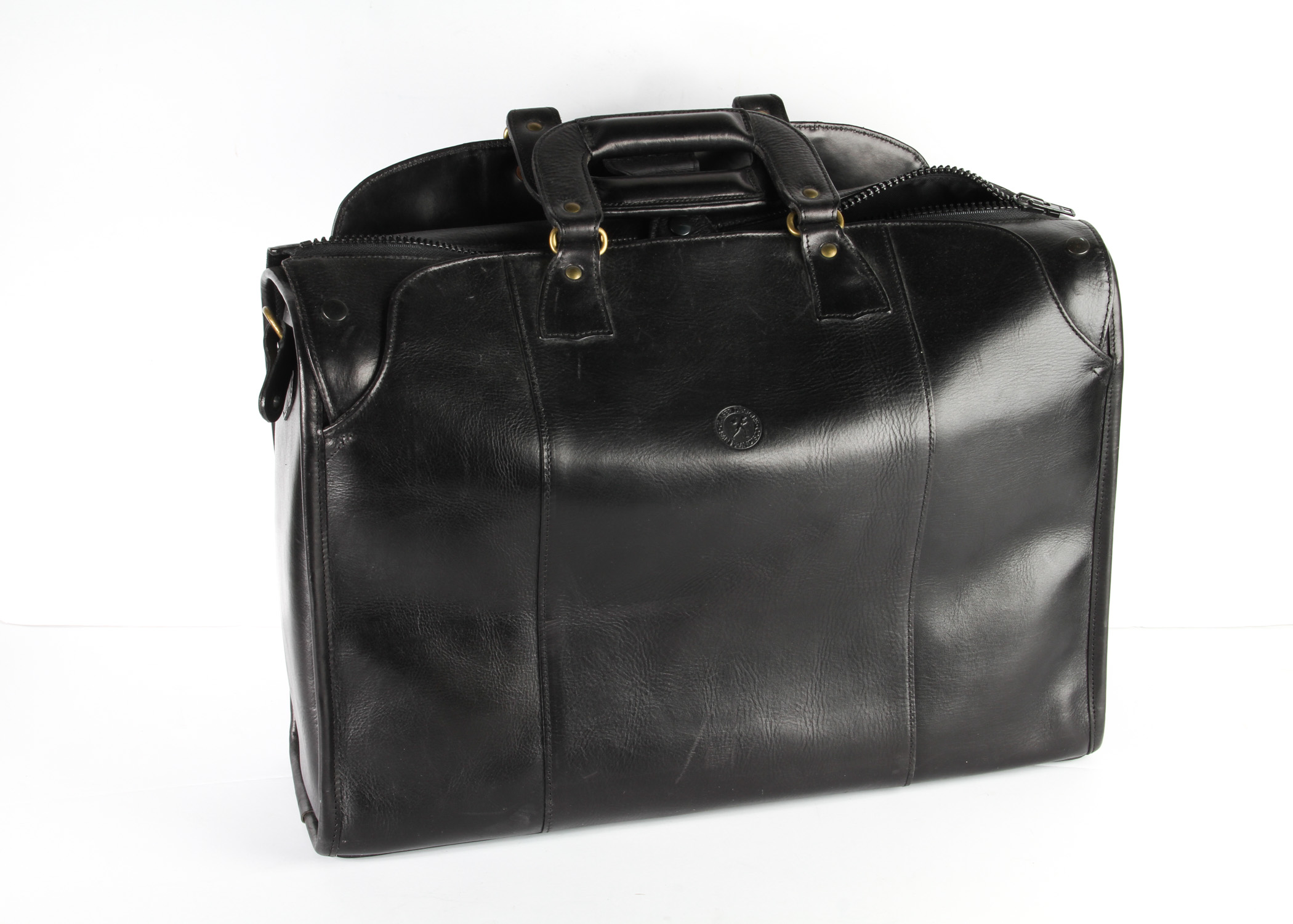 Glaser Designs San Francisco Black Leather Traveler's Briefcase EBTH