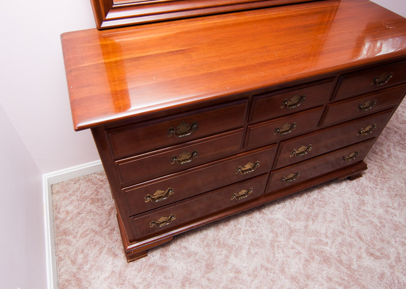 Ethan Allen by Baumritter Solid Cherry Dresser with Mirror EBTH