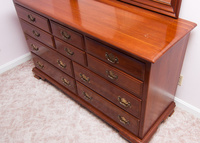 Ethan Allen by Baumritter Solid Cherry Dresser with Mirror EBTH