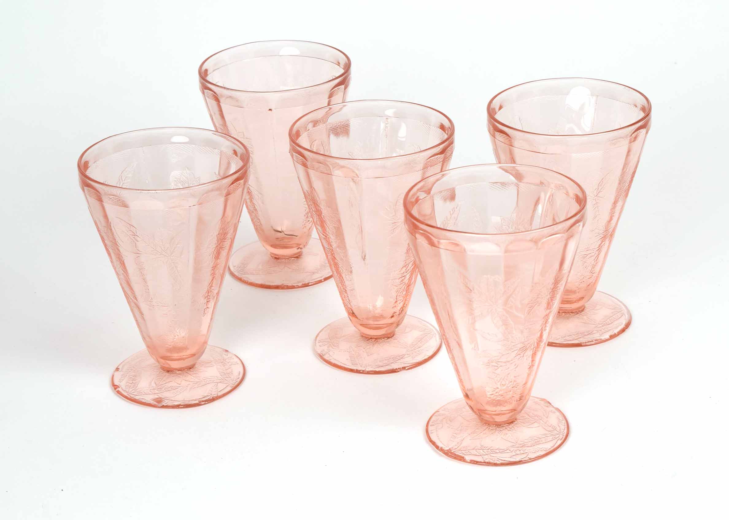Pink Depression Glass Goblets EBTH