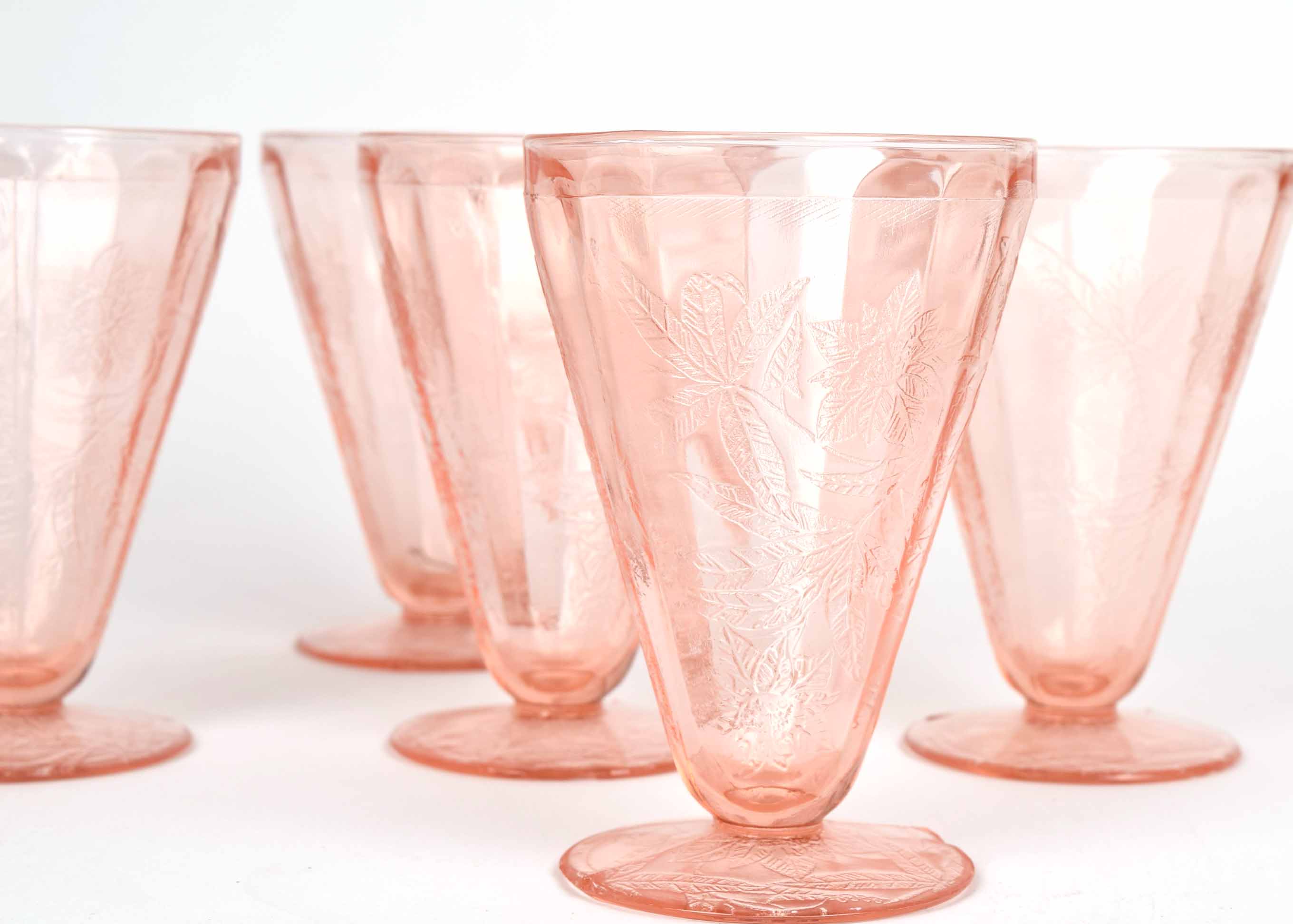 Pink Depression Glass Goblets EBTH