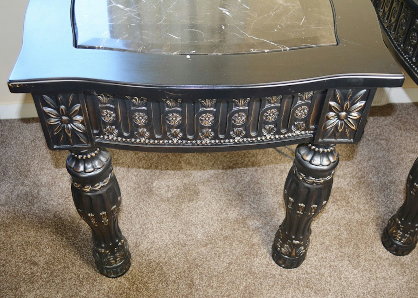 Pair of Ornately Carved End Tables | EBTH