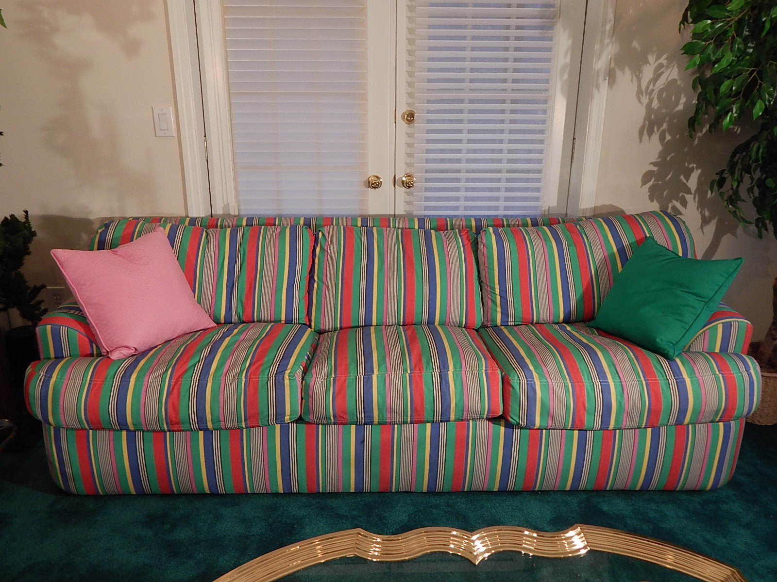 Striped Down Filled Sleeper Sofa Bed EBTH