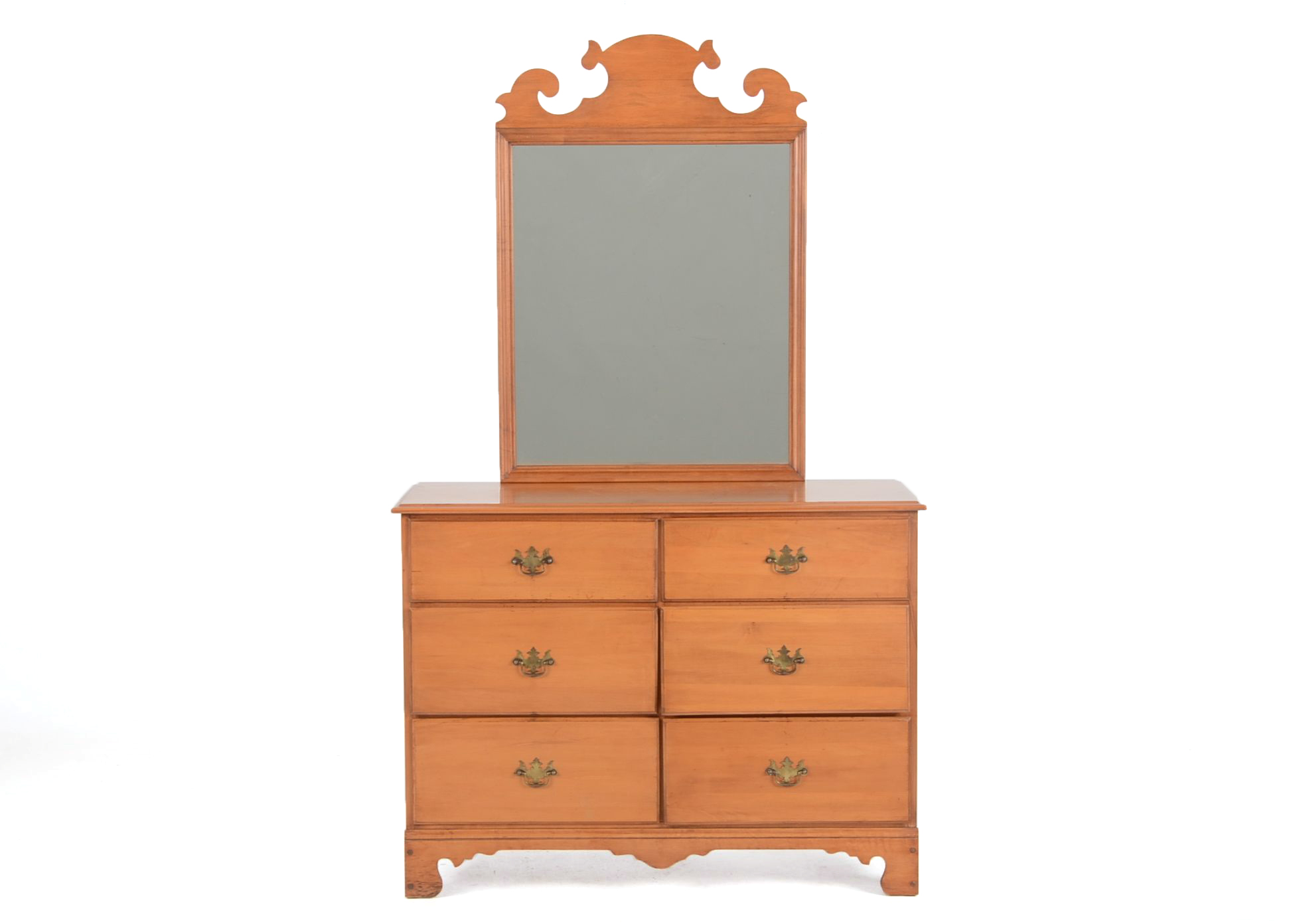 Early American Style Maple Dresser and Mirror EBTH