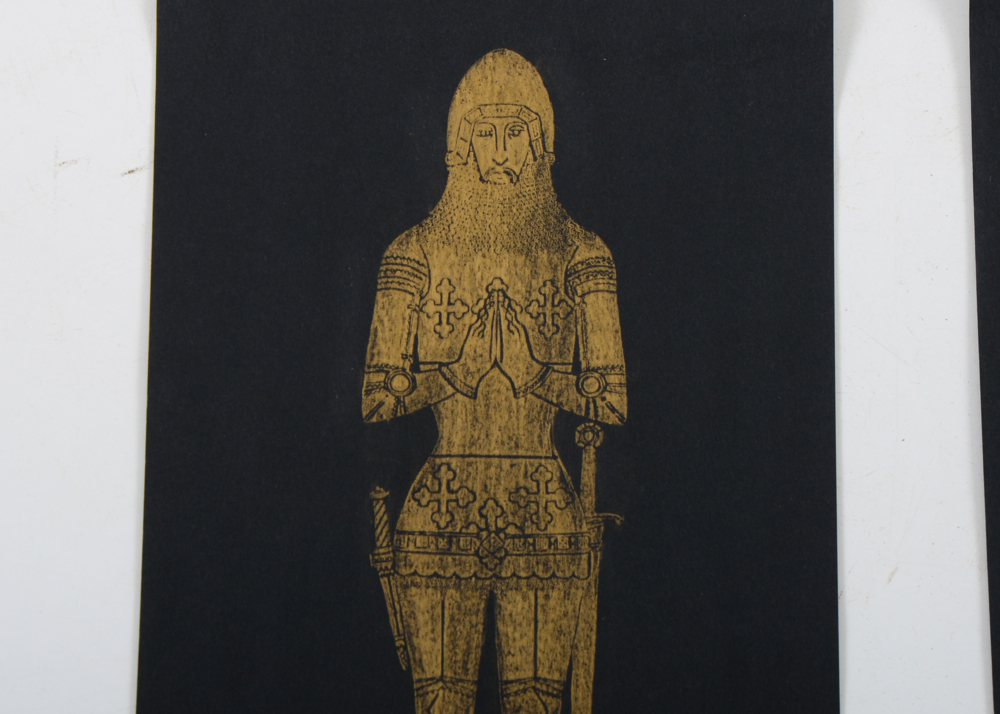 Pair of Unframed Brass Rubbings of Medieval Tombs EBTH