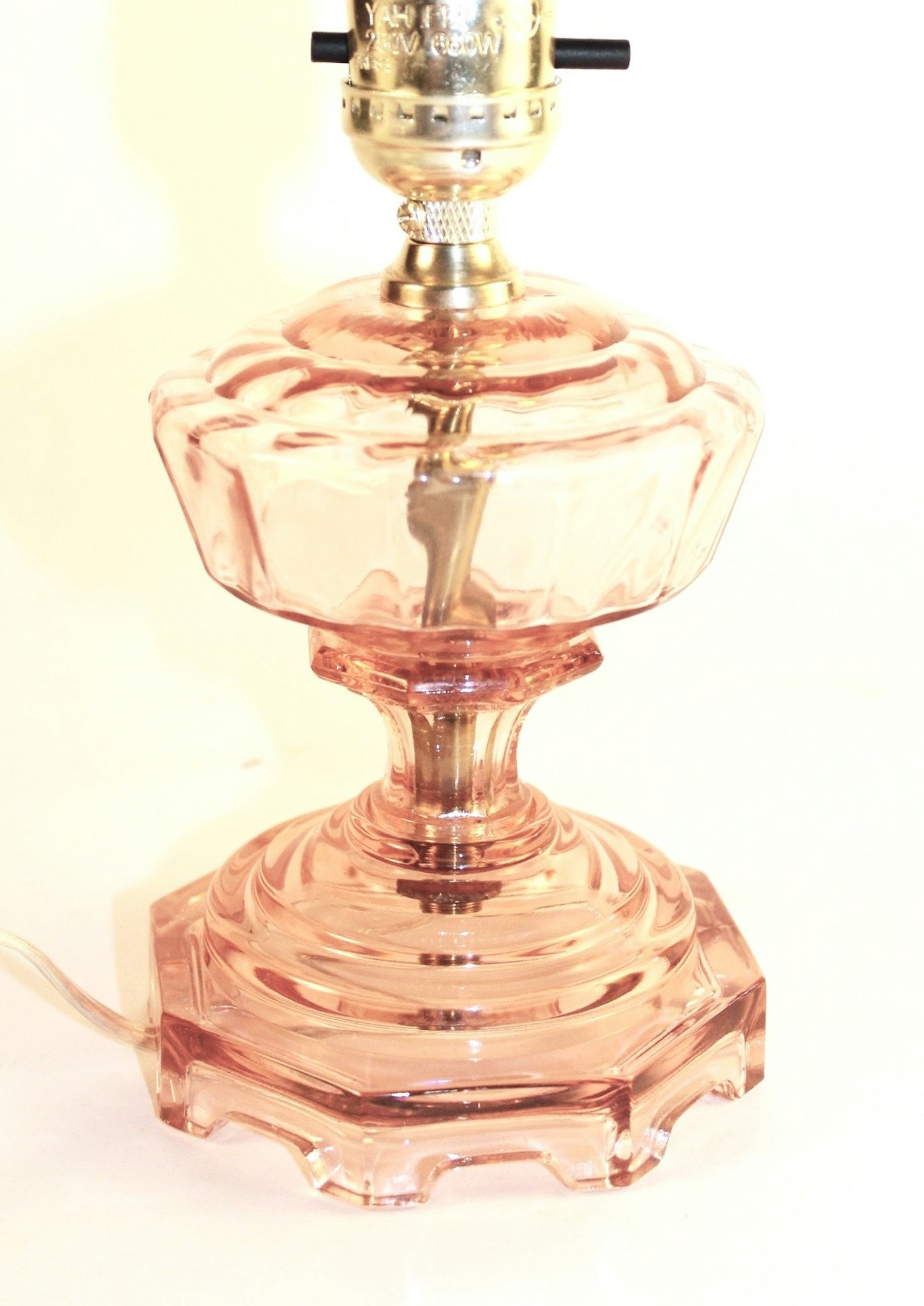 Pink Depression Glass Lamp EBTH