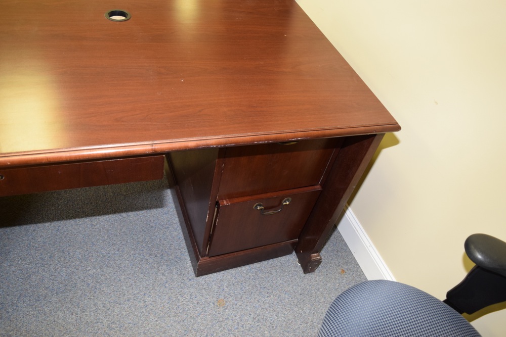 Cherry Office Desk and Desk Chair EBTH