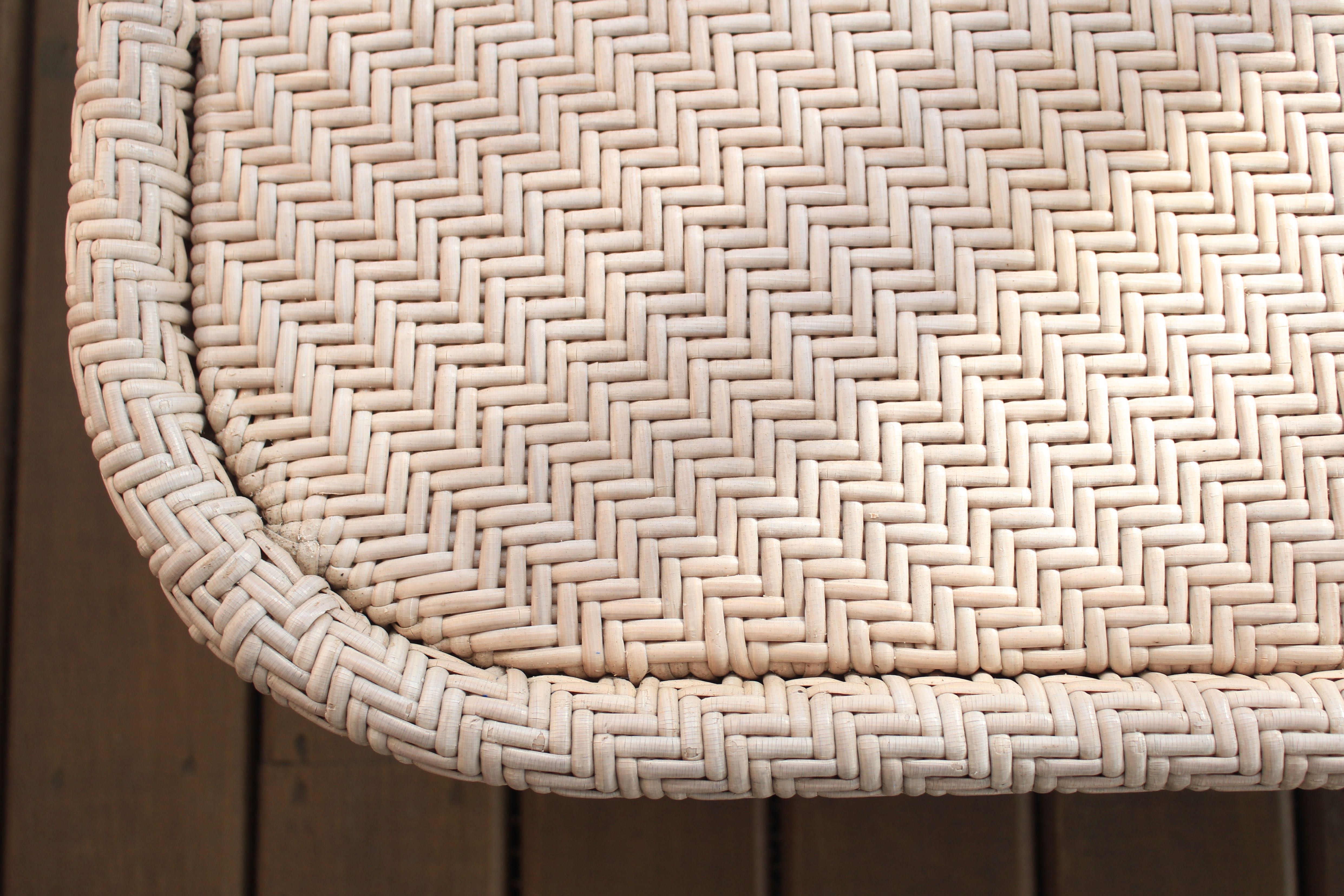 Large Pale Pink Outdoor Wicker Coffee Table by Ebel EBTH