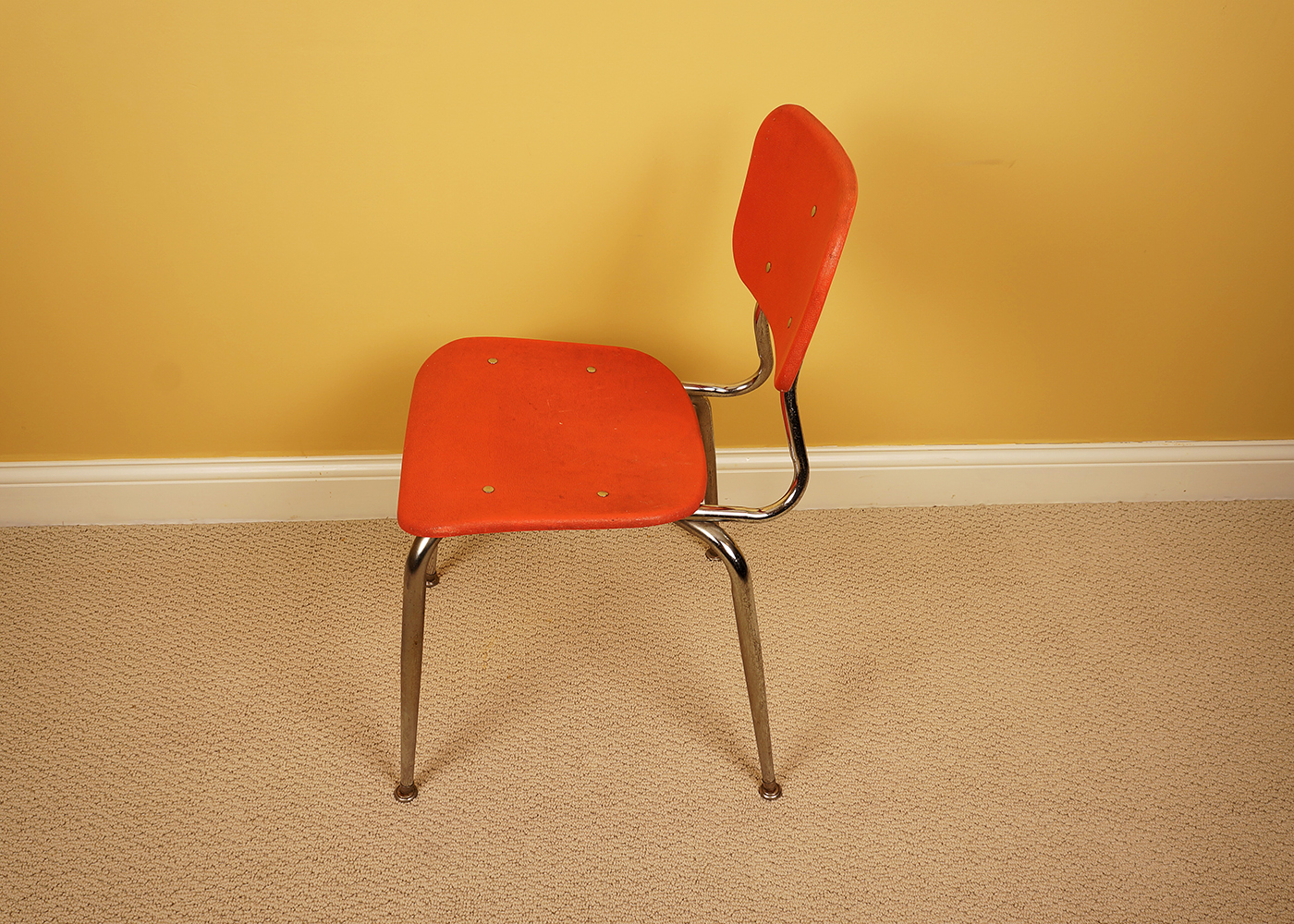 Stackable Classroom Style Plastic Orange Chairs EBTH