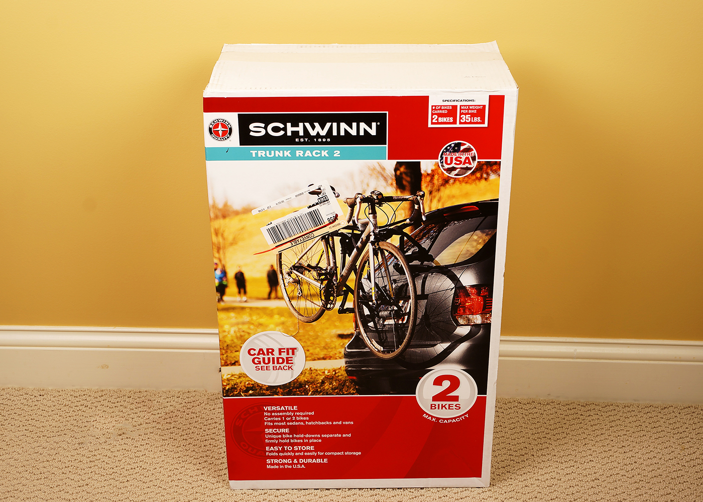 schwinn two bike trunk rack