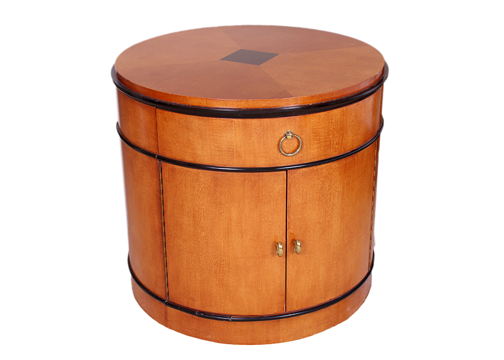 National Mt. Airy Biedermeier Drum Nightstand EBTH
