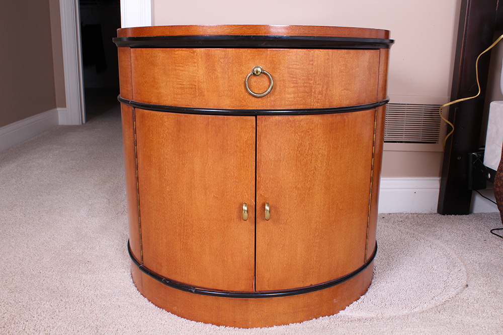 National Mt. Airy Biedermeier Drum Nightstand EBTH