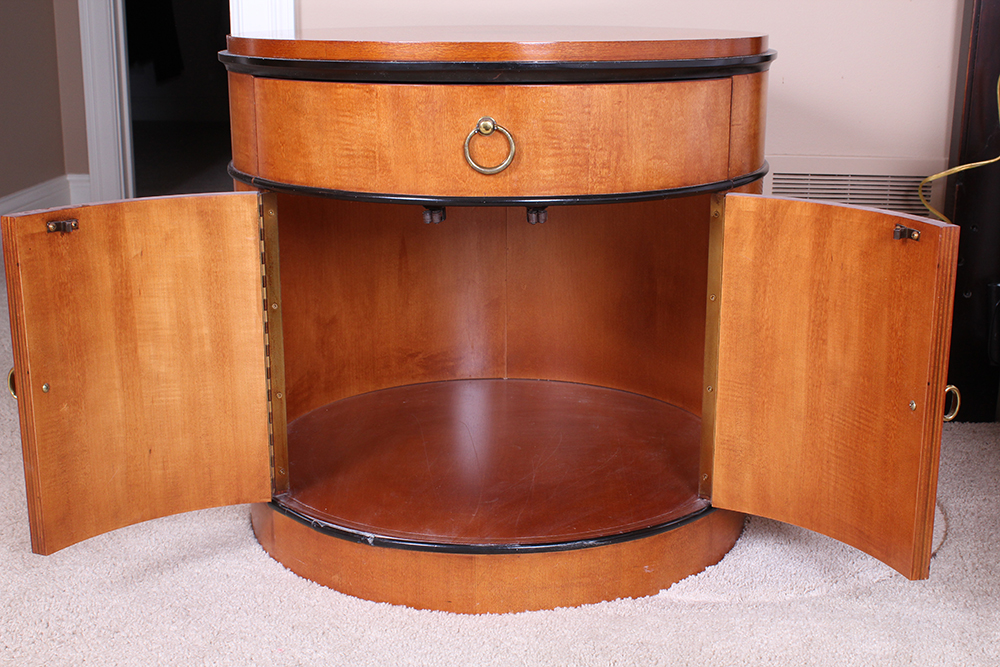 National Mt. Airy Biedermeier Drum Nightstand EBTH