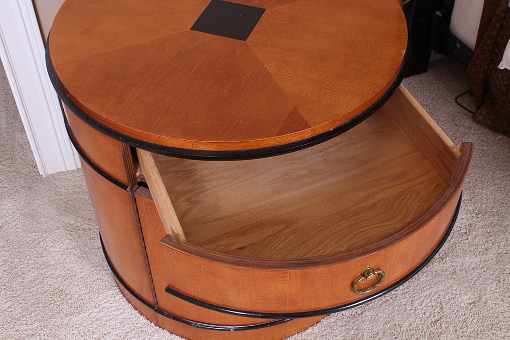 National Mt. Airy Biedermeier Drum Nightstand EBTH