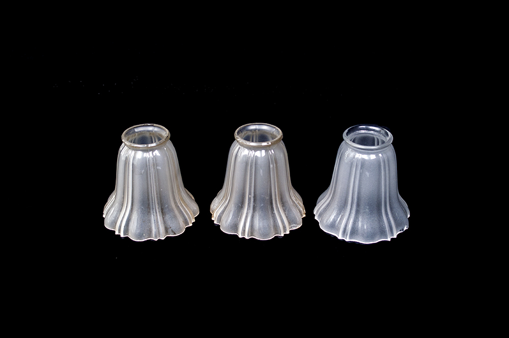 Set of Antique Frosted Glass Lamp Shades EBTH