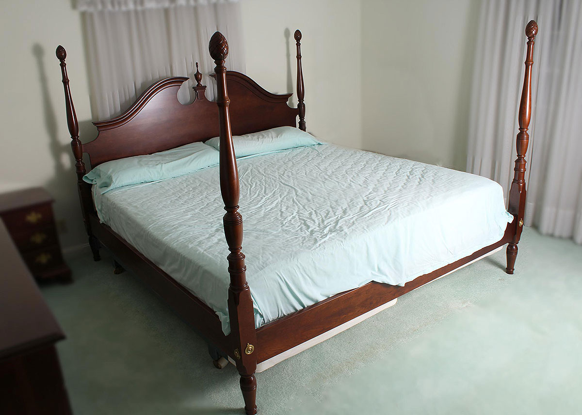 Federal Style Cherry Four Poster King Size Bed EBTH