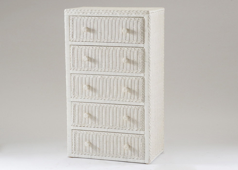 White Wicker Chest Of Drawers Ebth