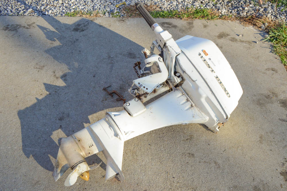 Chrysler West Bend Outboard Motor and Gas Container EBTH