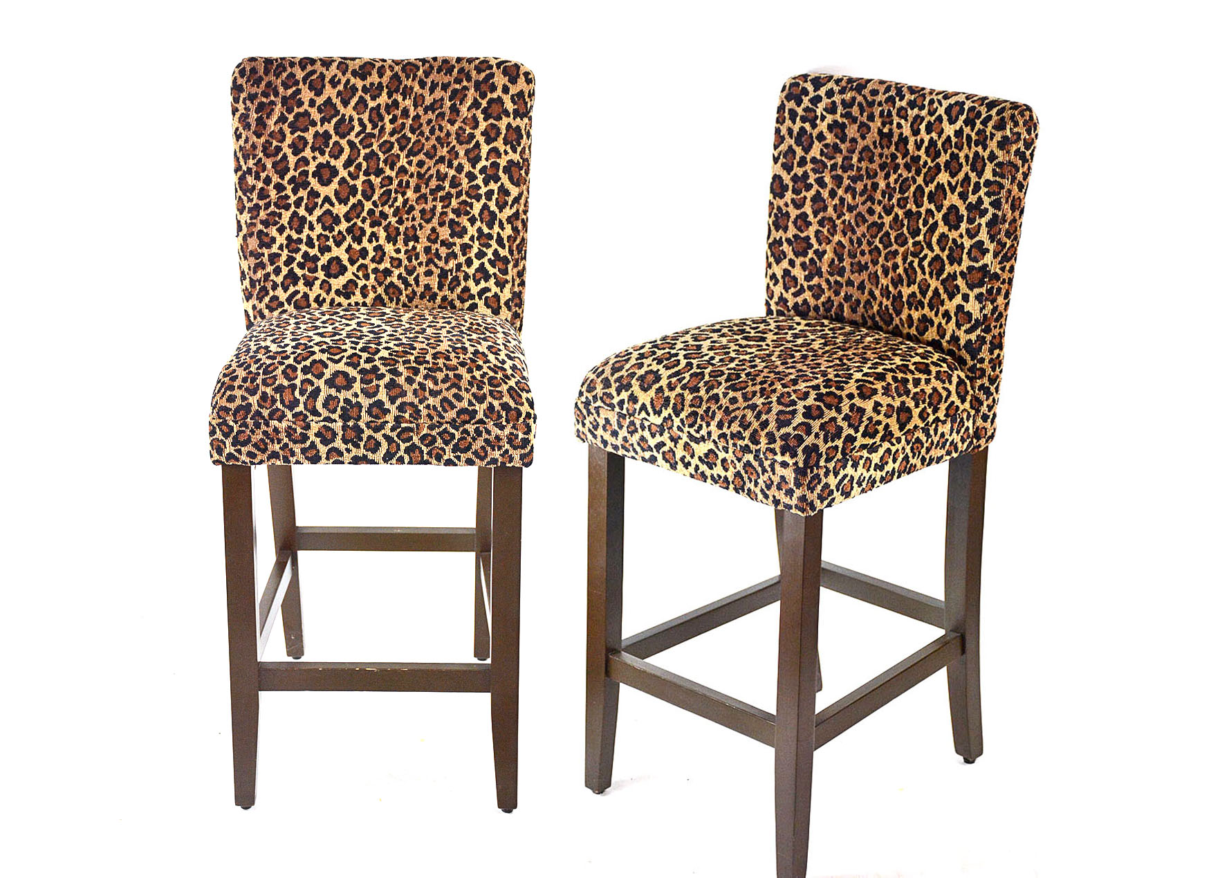 Pair of Leopard Print Counter Stools EBTH