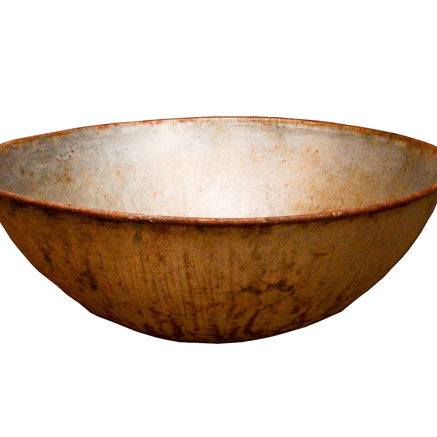 Vintage Metal Bread Bowl : EBTH Vintage Metal Bread Bowl : EBTH