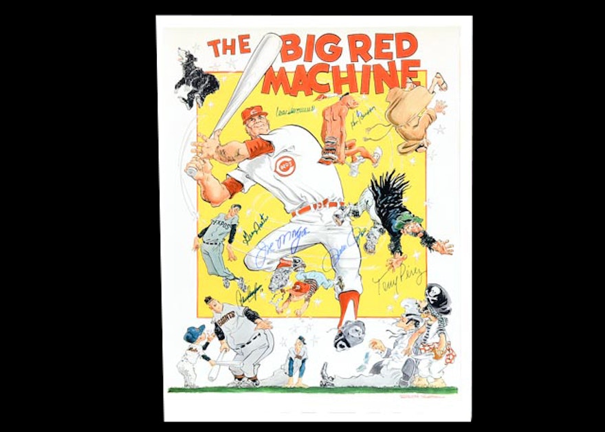 Willard Mullin Signed Big Red Machine Print. Baseball, Lot #42142