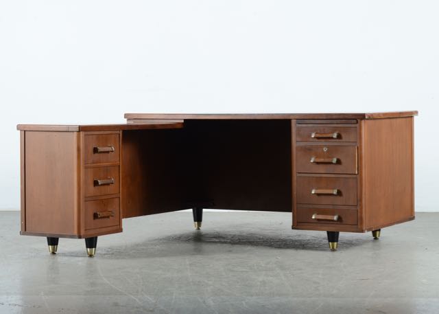 Mid Century L Shaped Desk By Imperial Desk Co Ebth