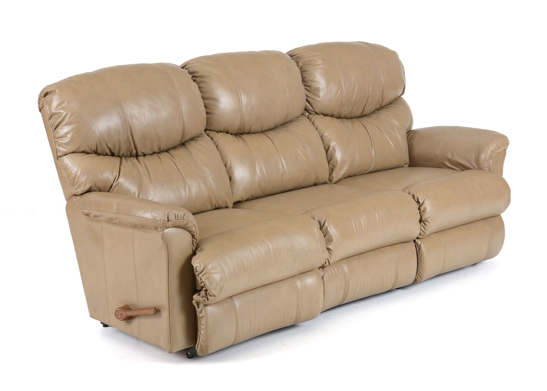 Light Brown Vinyl Reclining Sofa EBTH
