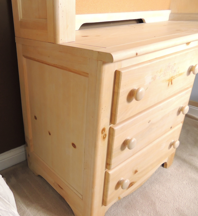 Vaughan Farmhouse Washed Pine Desk with Hutch and Chair EBTH
