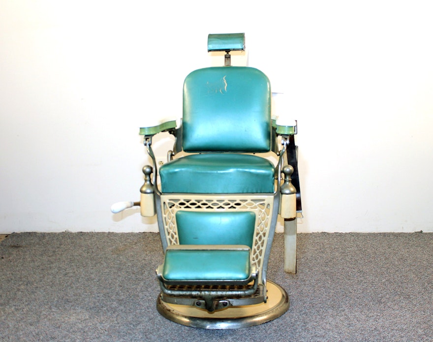 Vintage Emil J Paidar Art Deco Barber Shop Chair Ebth