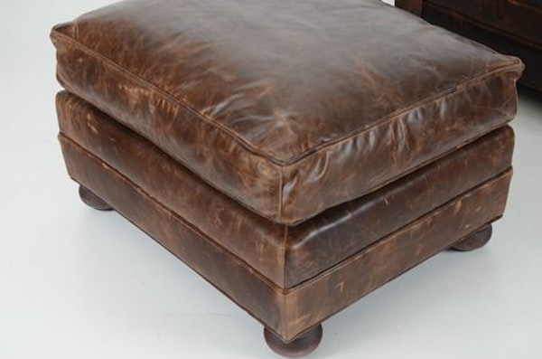 Restoration Hardware Leather Chair and Ottoman : EBTH