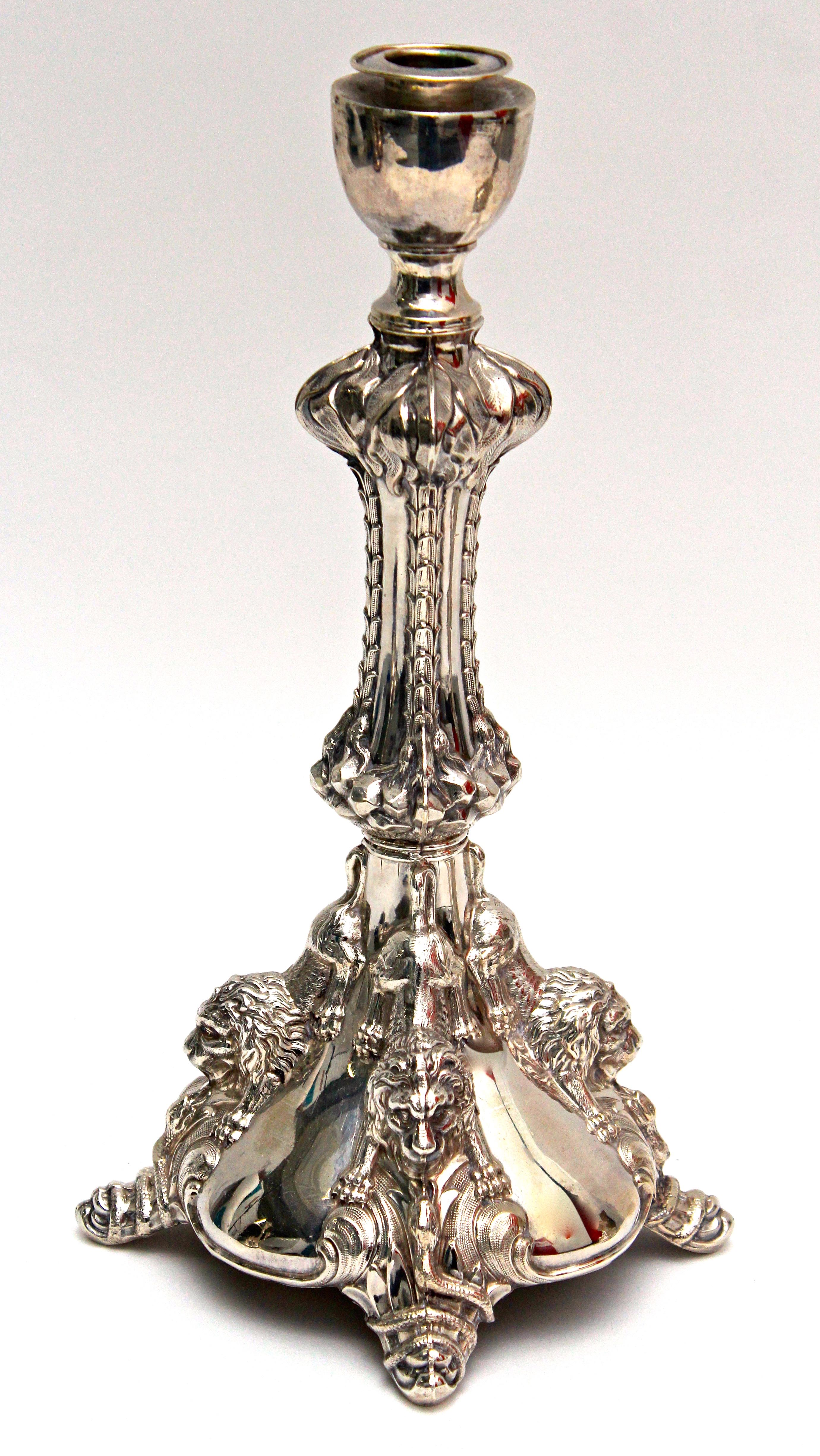 Pair of Antique Hollow Austrian 800 Silver Candlesticks EBTH