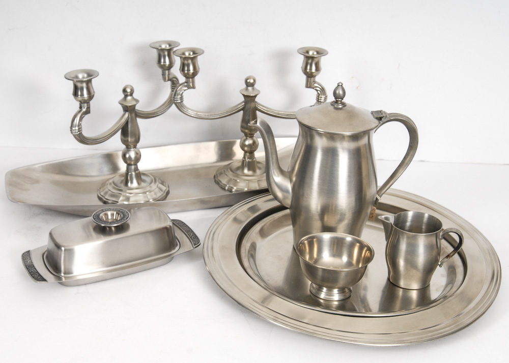 Pewter Tea Set and Trays EBTH