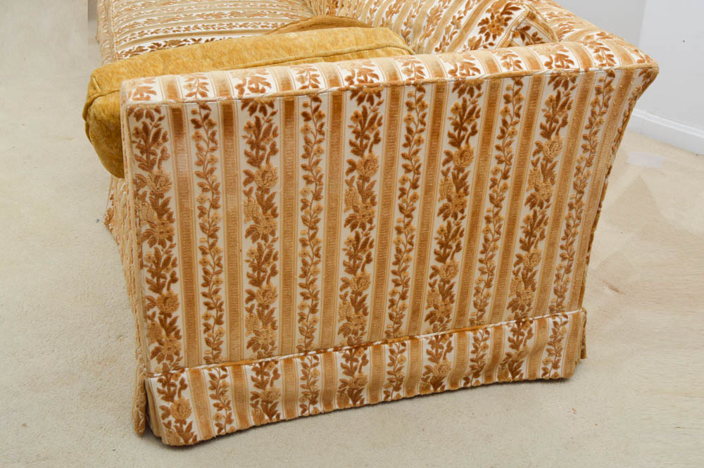 Vintage Henredon Velvet Brocatelle Tuxedo Sofa EBTH