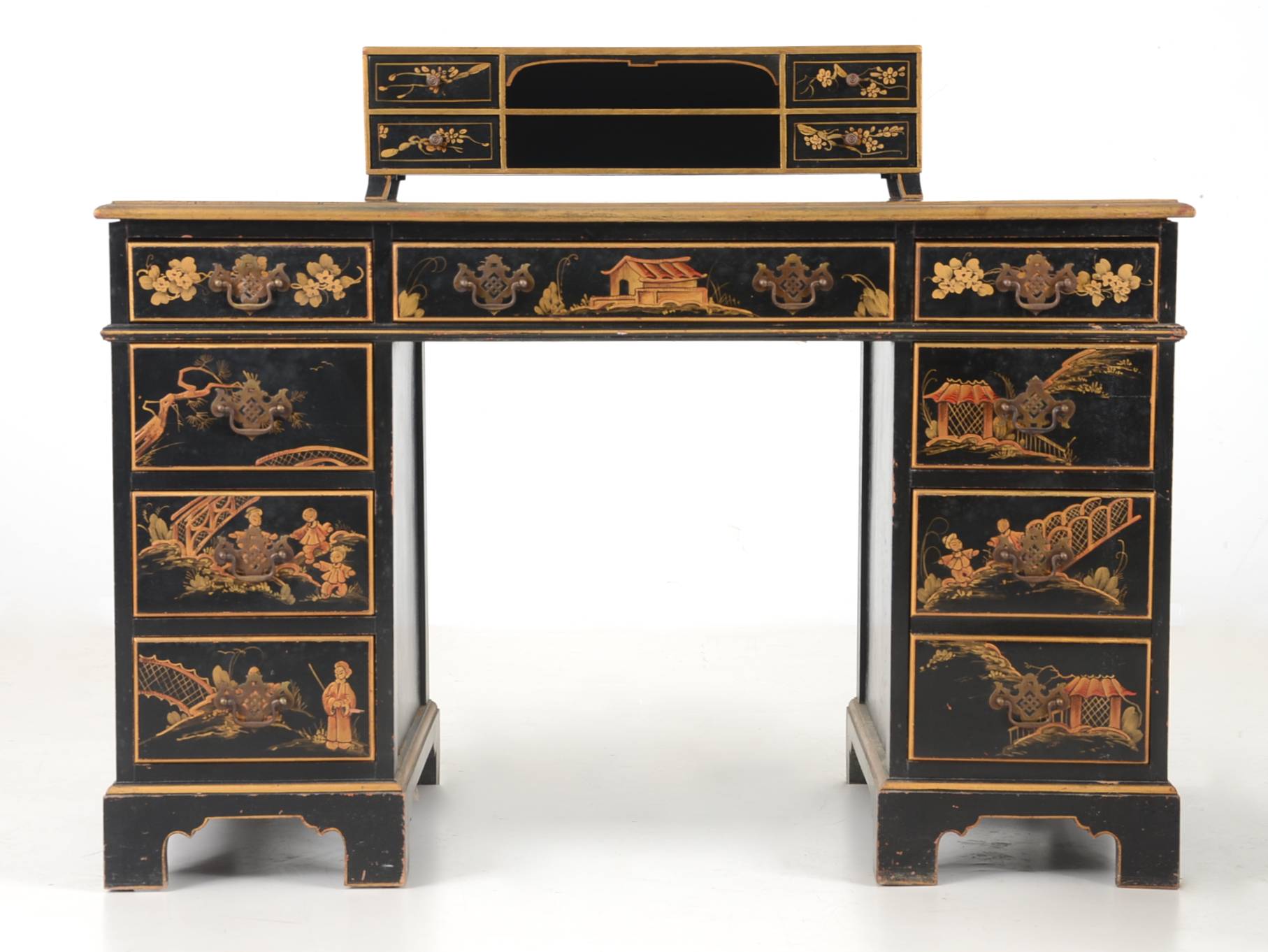 Vintage Chinoiserie Decorated Desk, Chair and Box EBTH