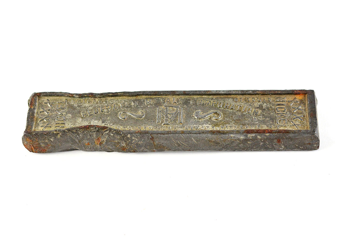 Vintage Federated Metals Corporation Nickel Babbitt Bar EBTH