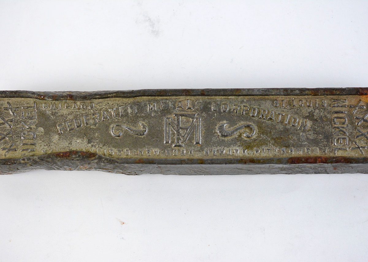 Vintage Federated Metals Corporation Nickel Babbitt Bar EBTH