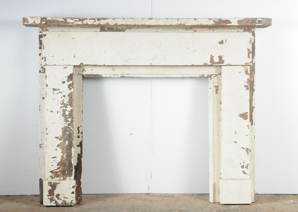 Distressed White Fireplace Mantel Ebth