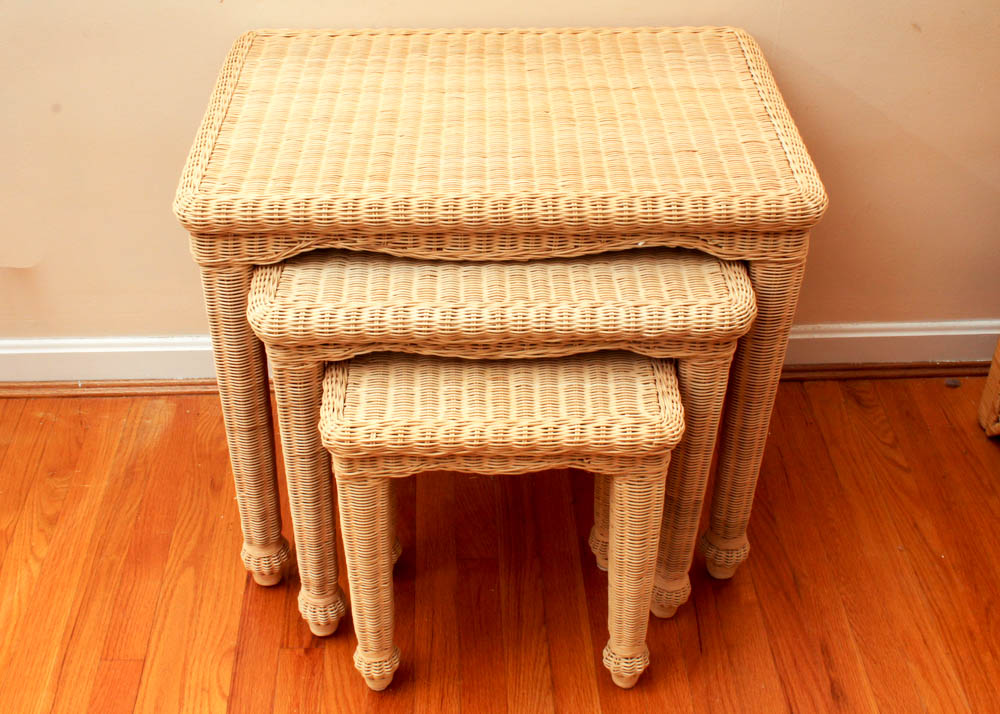 Wicker Nesting Tables EBTH